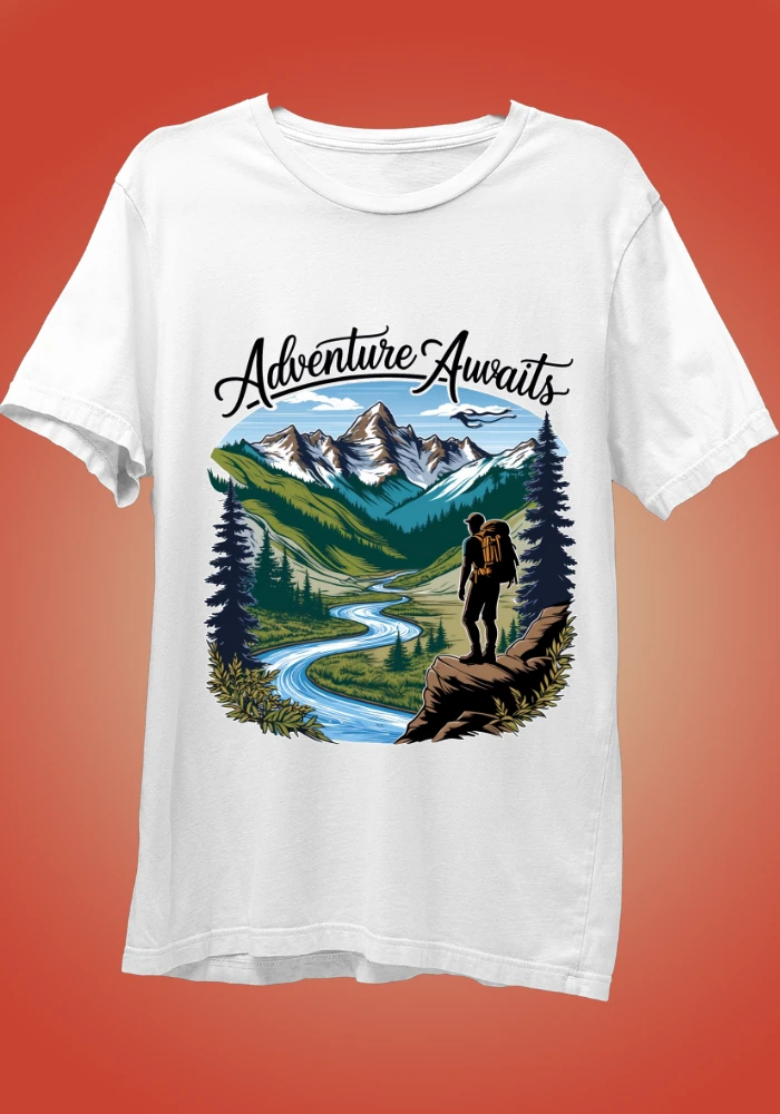 Adventure awaits white t-shirt