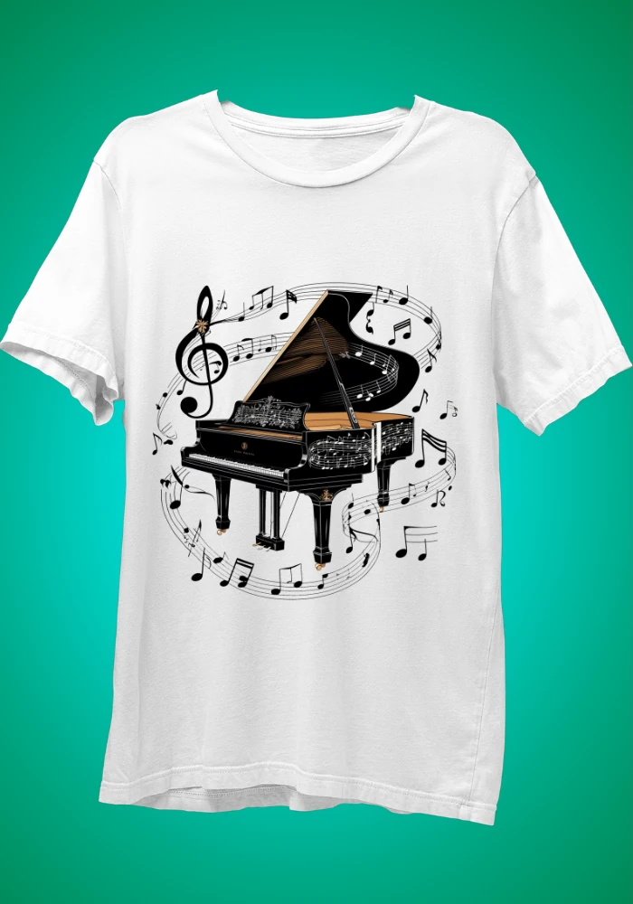 Classic Piano white t-shirt