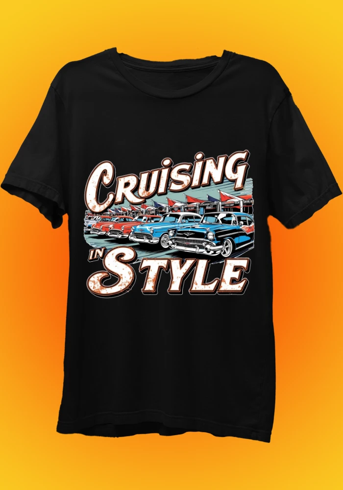 Cruising In Style Black T-Shirt
