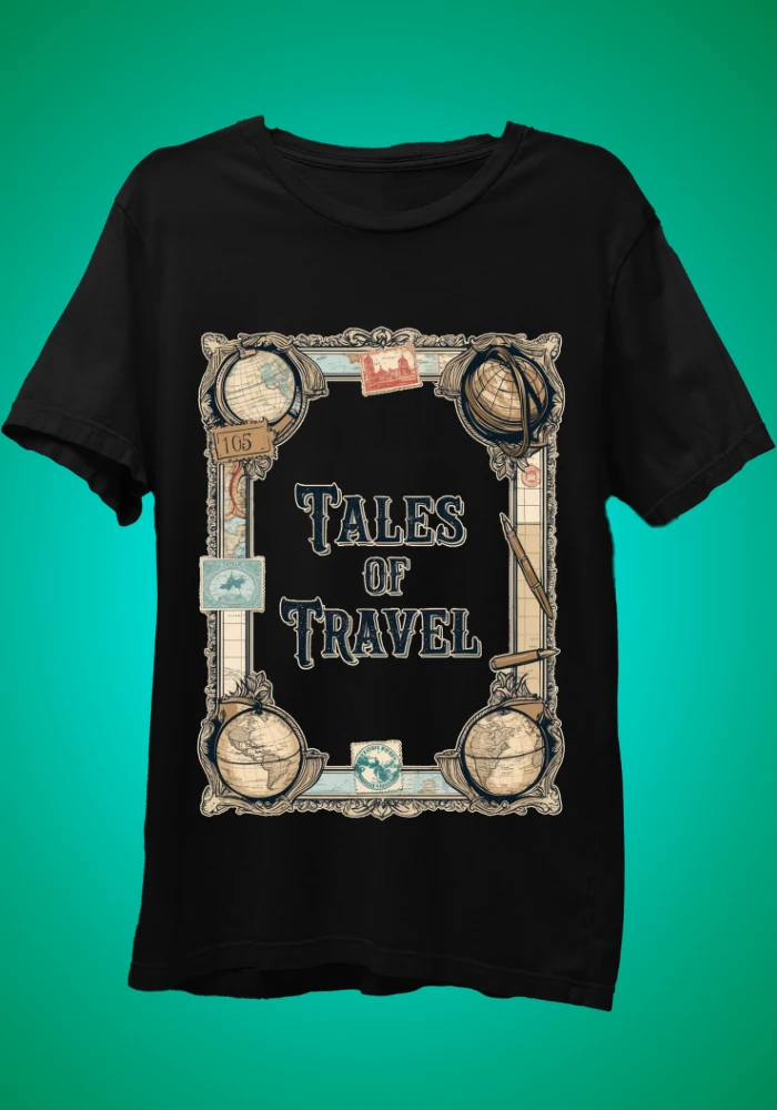 Tales of Travel Black Tshirt