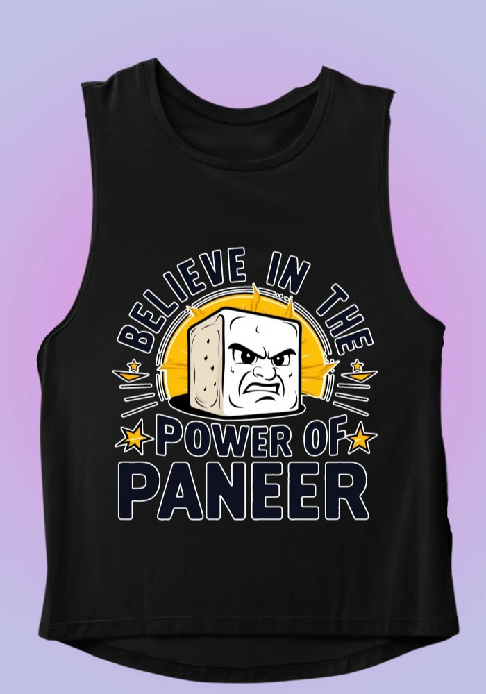 paneer black gym vest