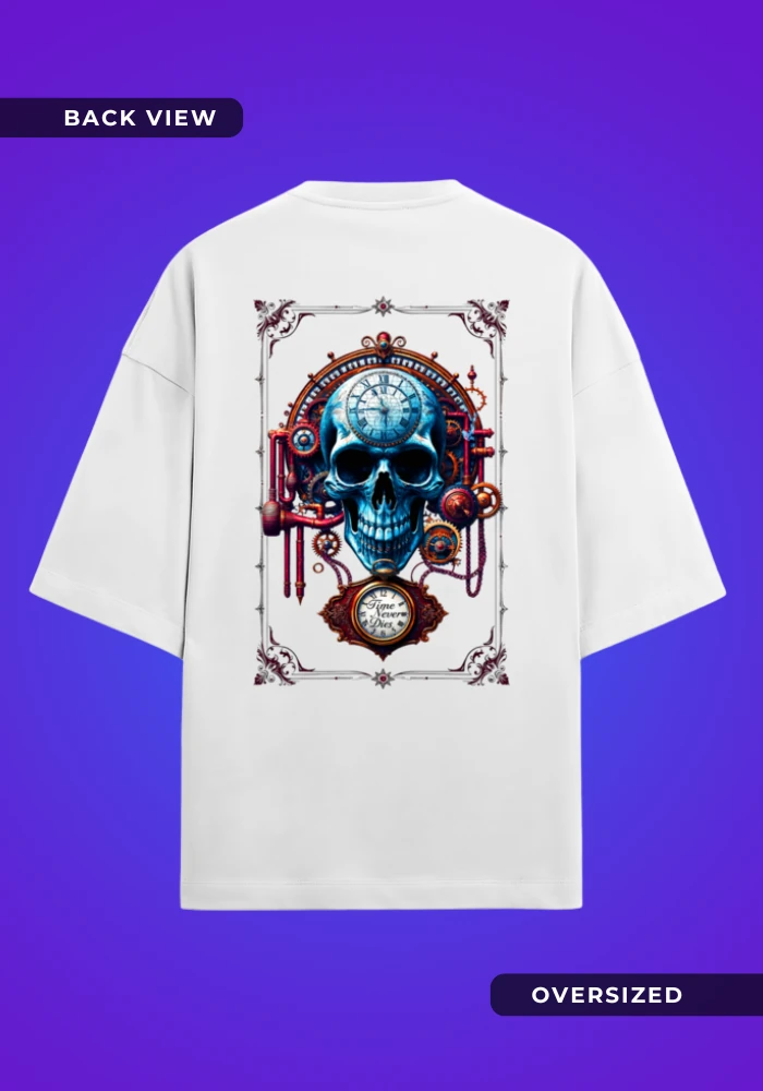 Gears of Eternity Oversized White T-shirt