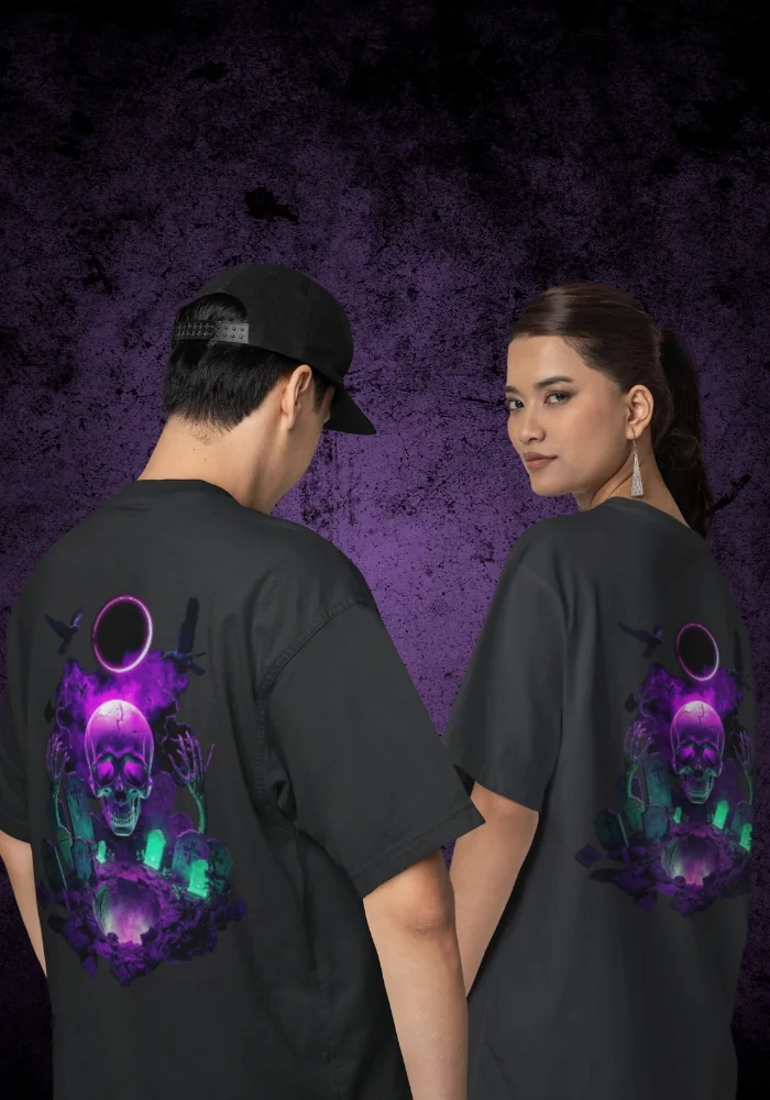 Graveyard Skull Oversized T-Shirt Mockups