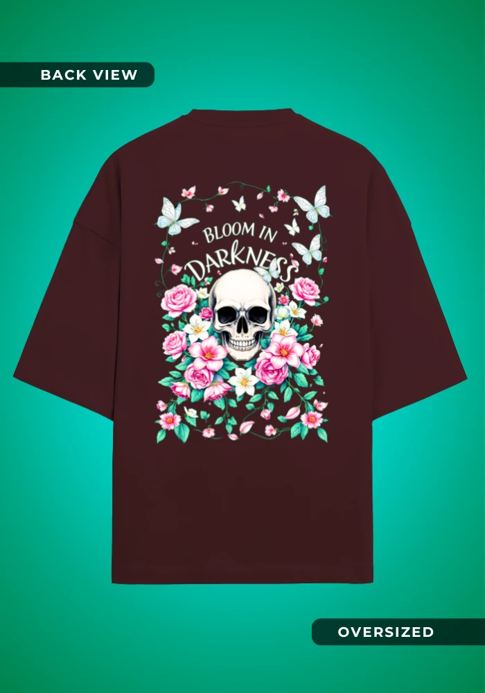 Life in Death Oversized Maroon T-Shirt