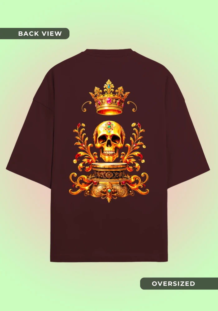 Royal Skulls Oversized Maroon T-Shirt