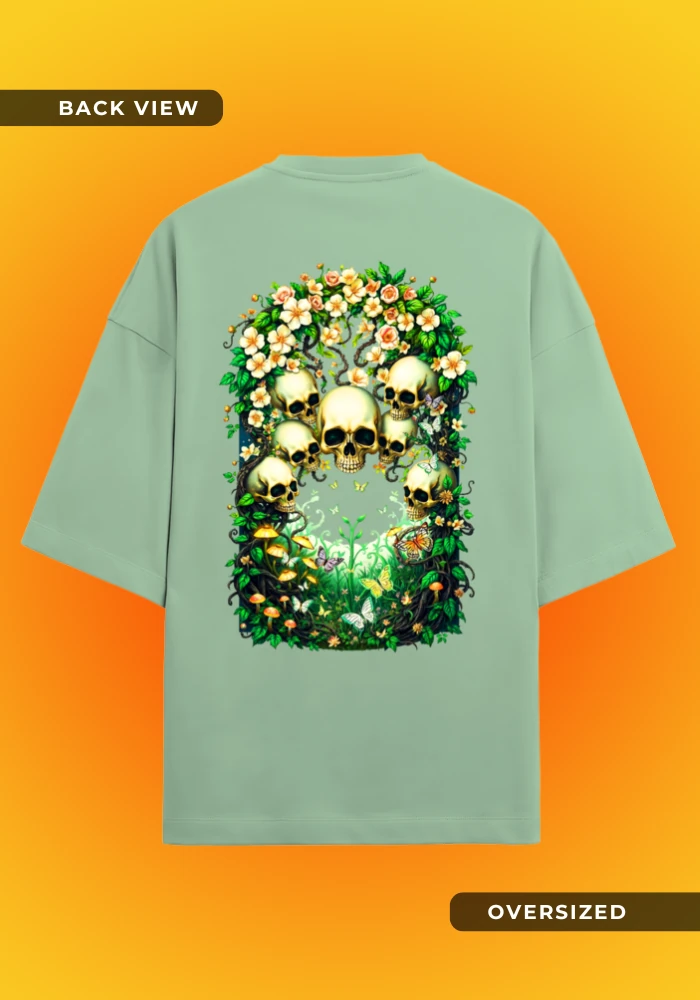 Skulls of the Jungle Oversized Jade T-Shirt